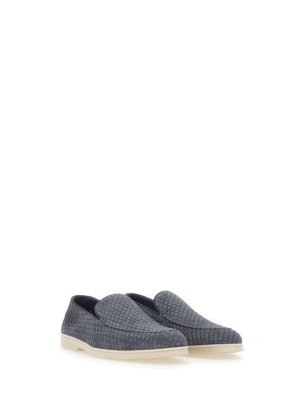 Woven Leather Slip-On Loafers