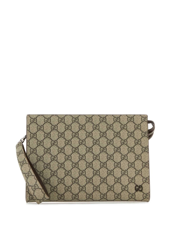 GG Supreme Canvas Strap Clutch Bag