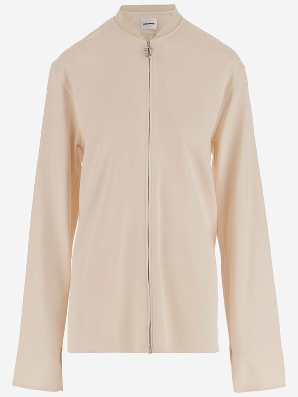 Viscose Blend Zip-Up Jacket