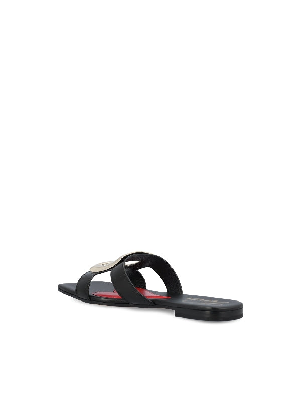 Viv Metal Buckle Leather Sandals