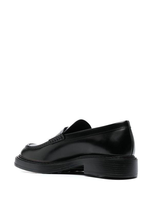 Black Leather Penny Loafers