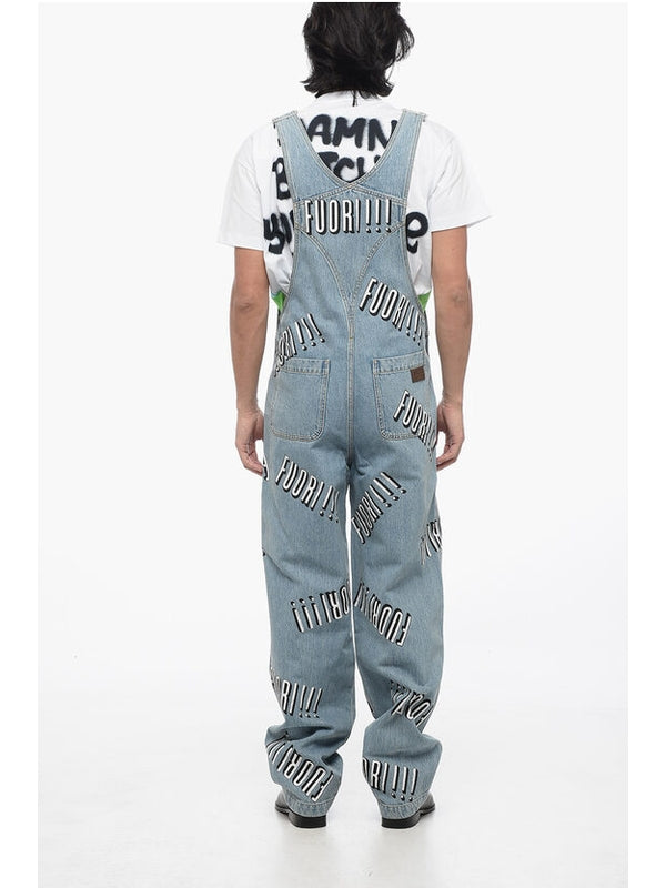 Fuor Printing Denim Jumpsuit