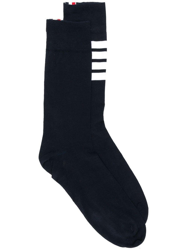 Diagonal Bar Cotton Blend Socks