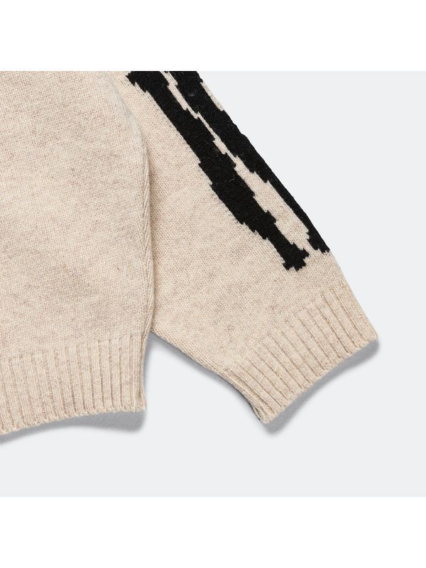 Bone Jacquard Wool Knit