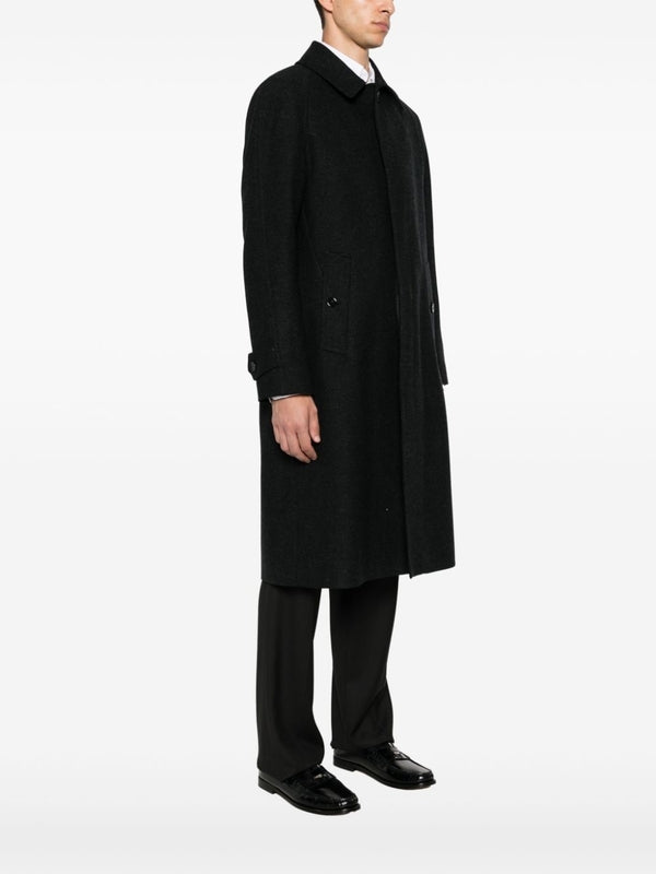 Black Wool Single Coat