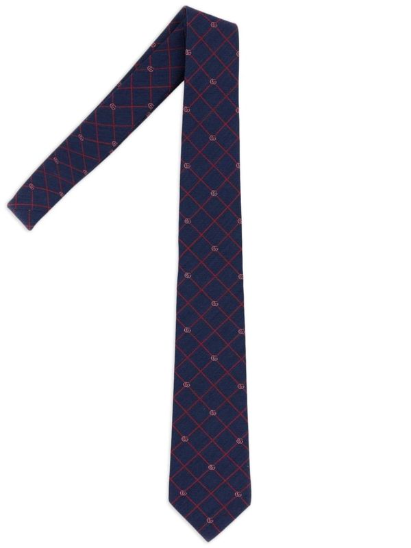 GG Logo Pattern Silk Tie