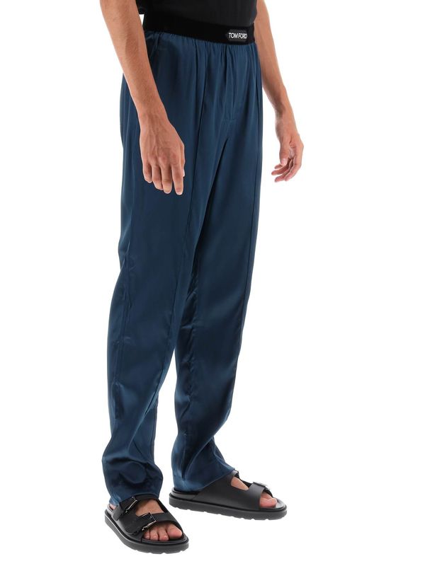 Logo Band Silk Pajama
  Pants