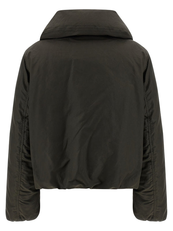 Brown Short Puffer Blouson Jacket