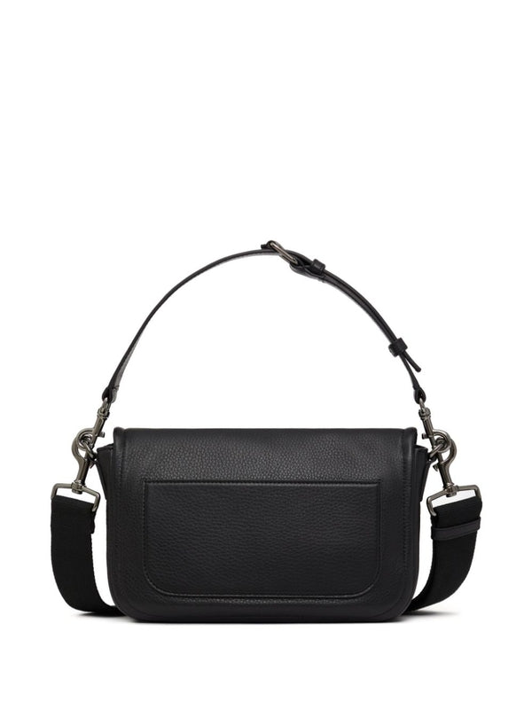 V Logo Leather Shoulder Bag