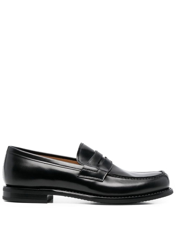 Black Calfskin Penny Loafers