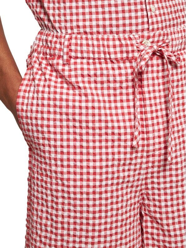 Check Pattern Nylon Cotton Shorts