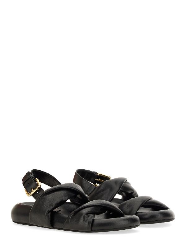 Twist Padding Leather Sandals