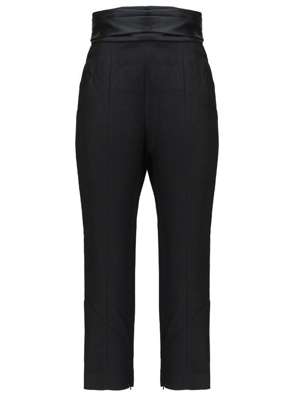 Lenro High-Waisted Satin Drape Pants