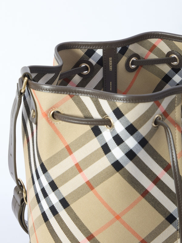 Vintage Check Cotton Bucket Bag - Jente