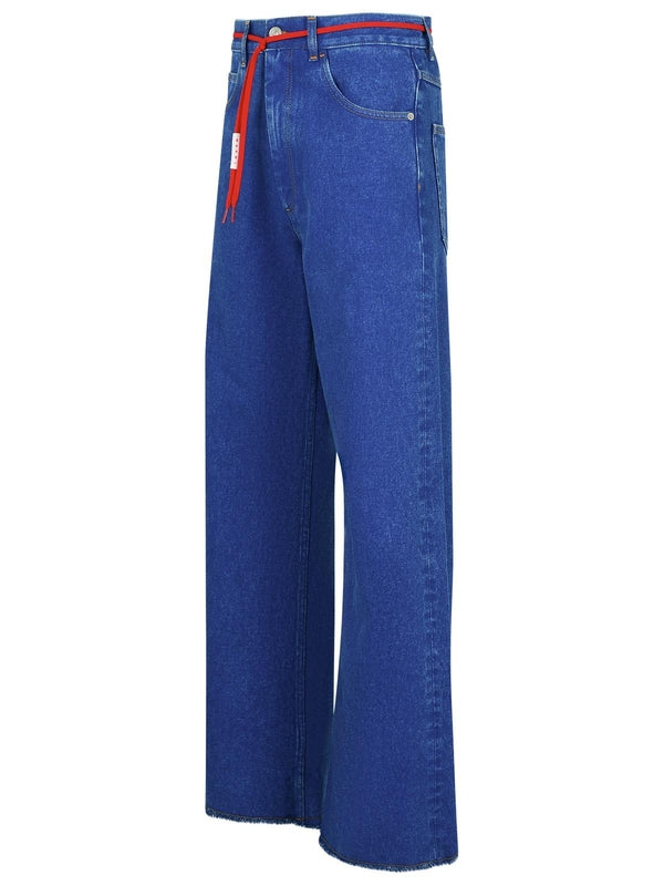 Blue Cotton Denim Pants