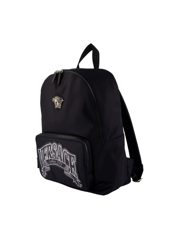 Versace Black Backpacks