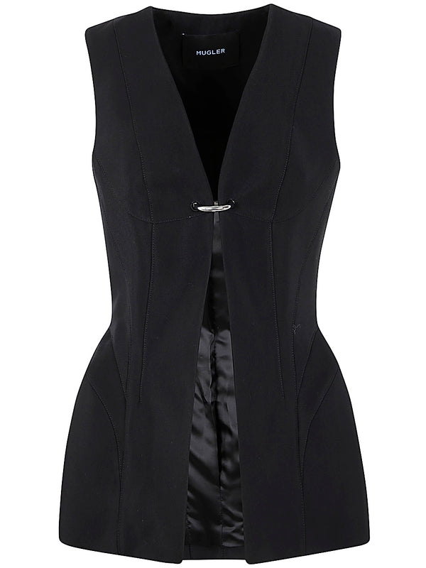 Piercing Detail Tailored Vest