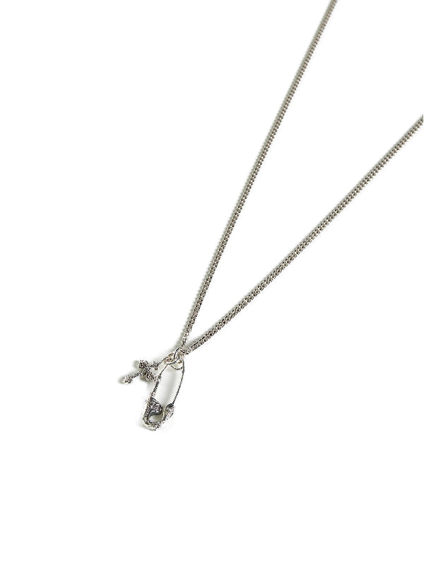 Safety Pin Cross Pendant Necklace