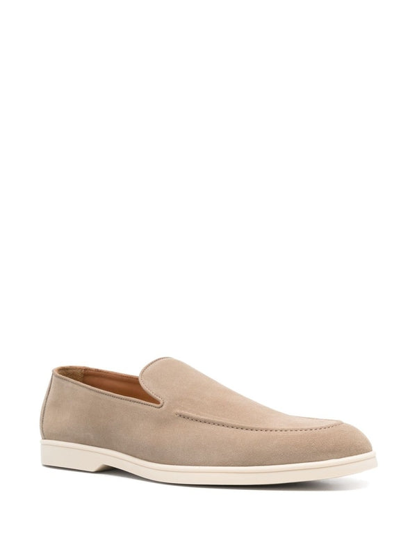Beige Suede Loafers