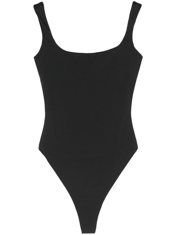 Square Neck Stretch One-Piece
  Swimsuit