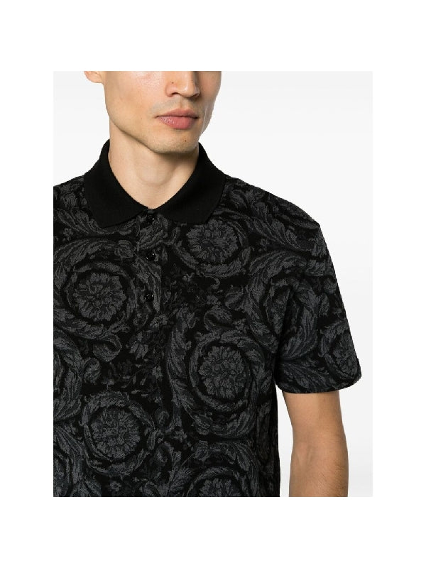 Barocco Jacquard Cotton Polo Shirt