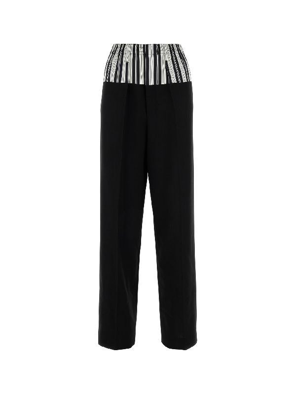 Stripe Panel Wool Pants