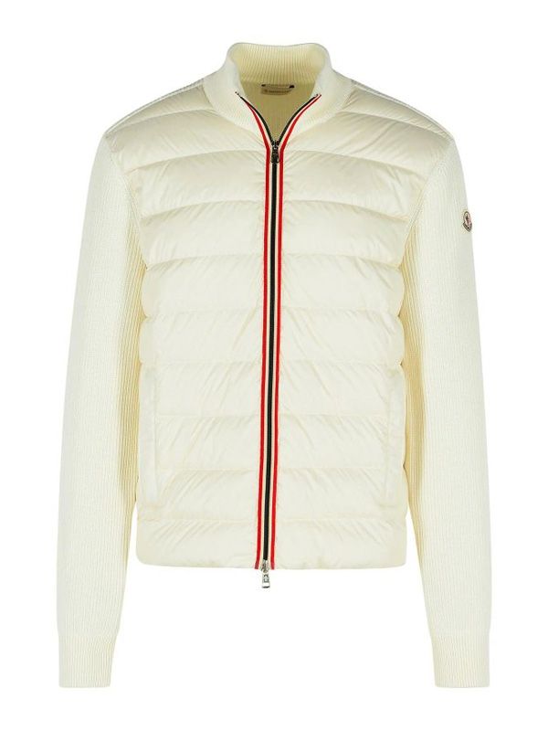 Logo Patch Knit Sleeve Down Jacket