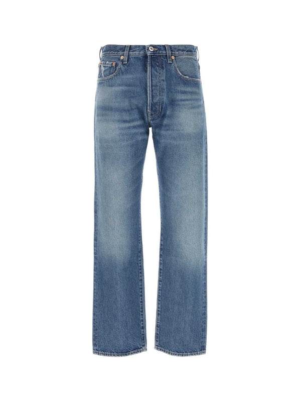 Back V Logo Denim Pants