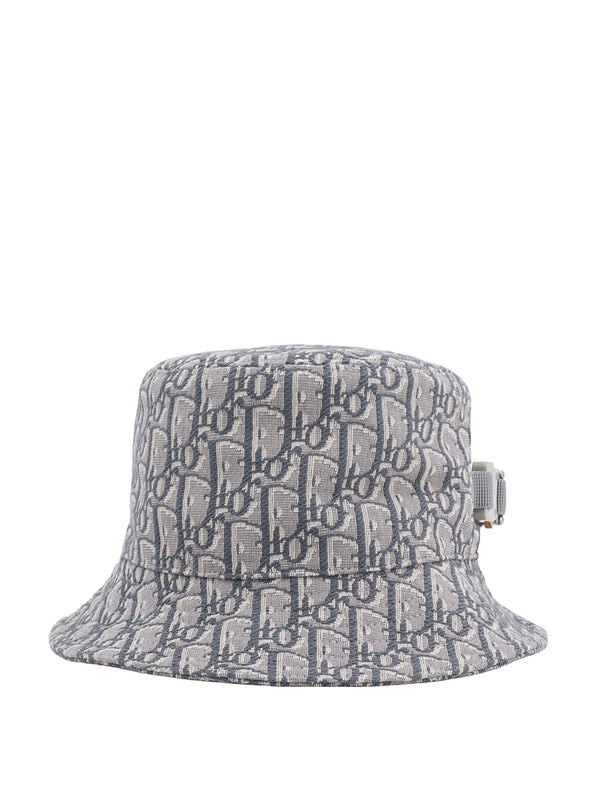 Logo Jacquard Pattern Cotton Bucket Hat