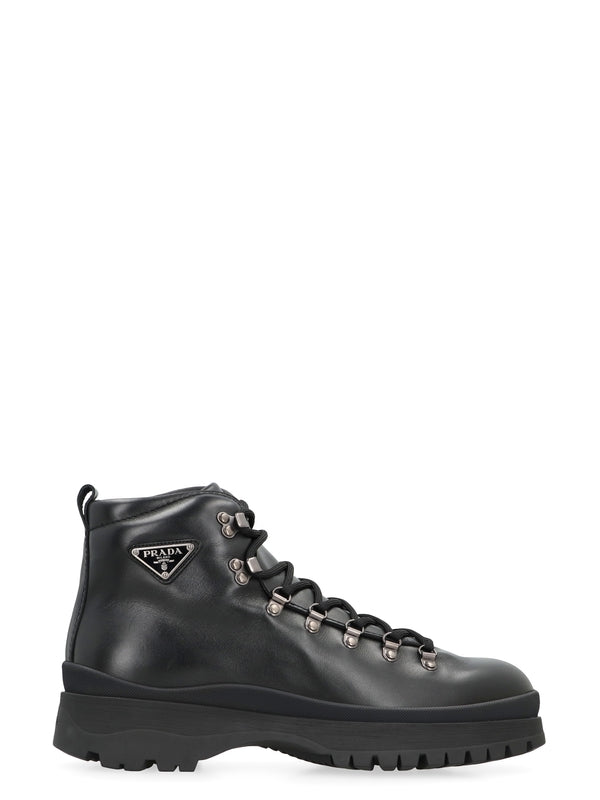 Prada Black Lace-Up Boots