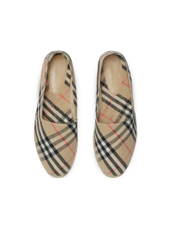 Vintage Check Pattern Linen Espadrilles