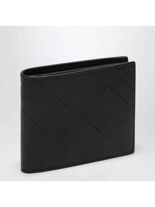 Burberry Black leather bi-fold wallet Check Wallets