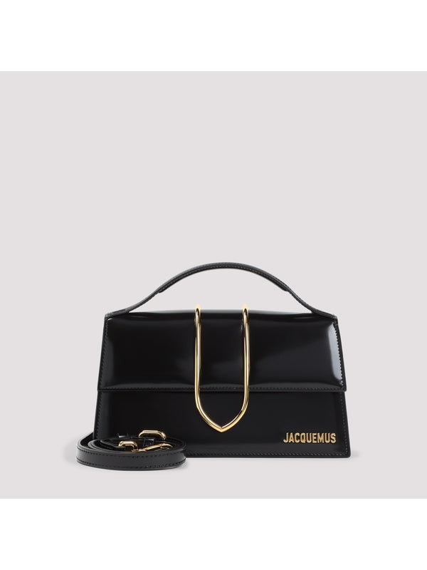 Bambino Logo Leather Large Shoulder Bag