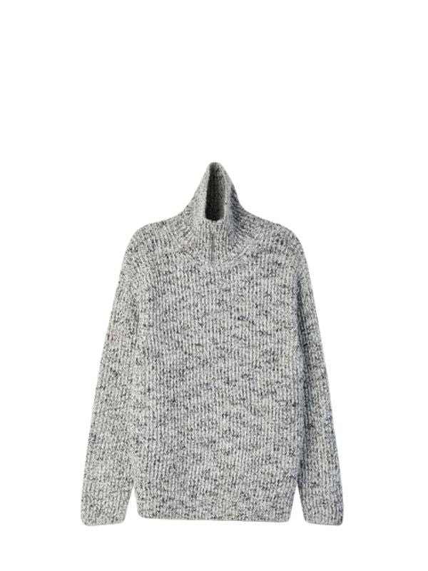 Highneck Zipped Wool Alpaca Knit