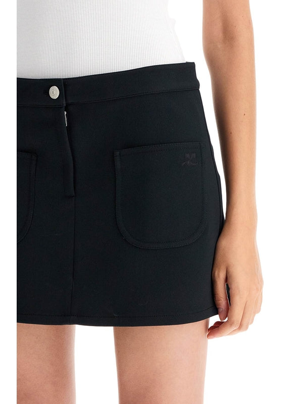 2-pocket twill mini skirt Skirts