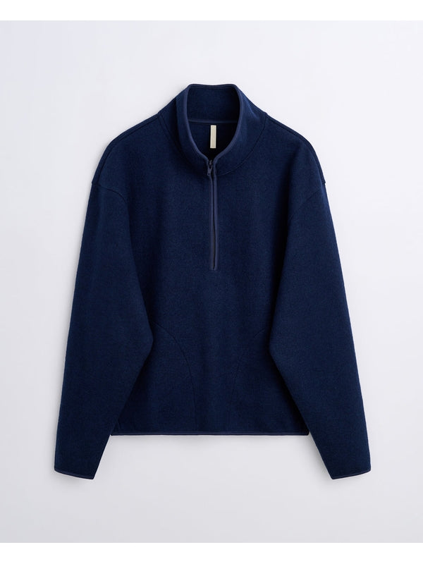Wool Half-zip Navy Knit