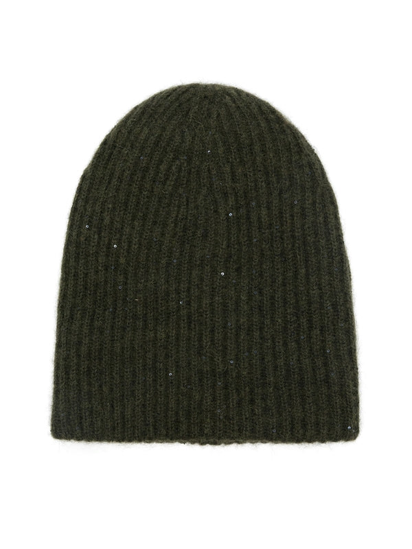 Sequin Decorated Wool Blend Beanie