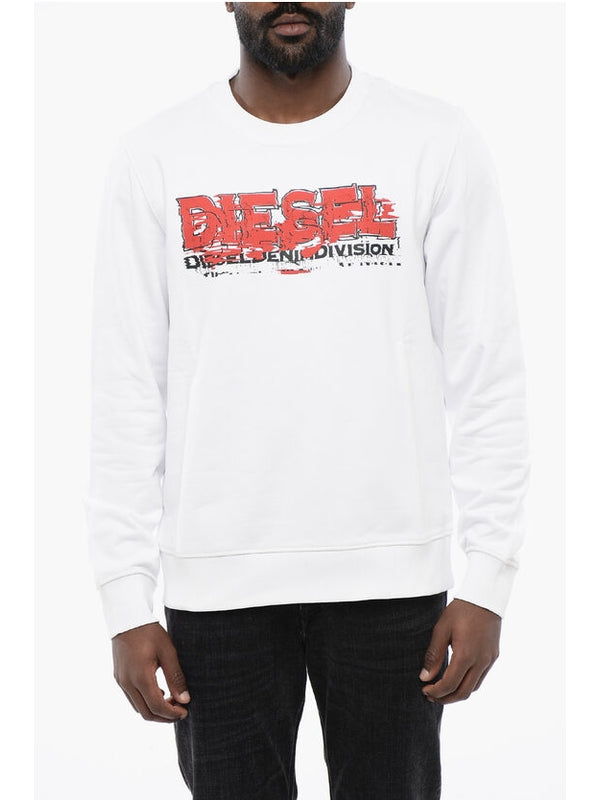 Solid Color S-GINN-K40 Crew-neck Sweatshirt with Printed Log Sweatshirts