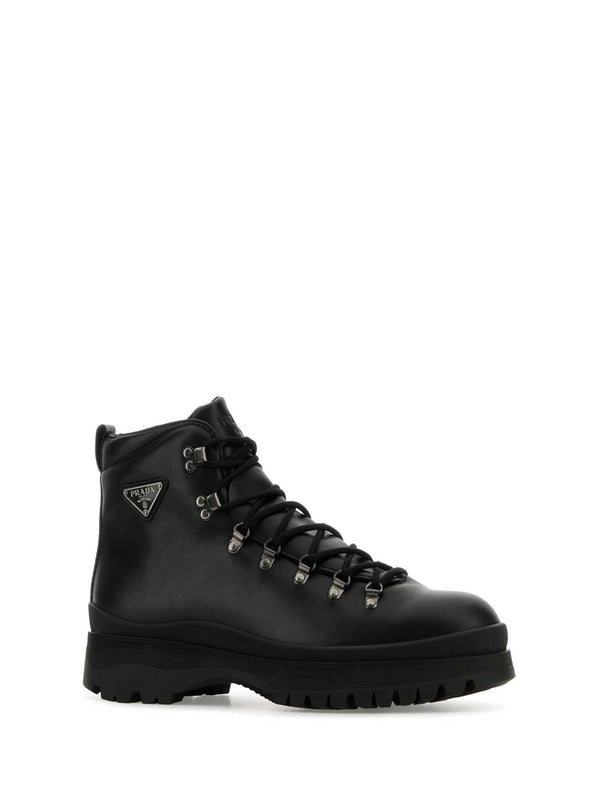 Prada Black Lace-Up Boots