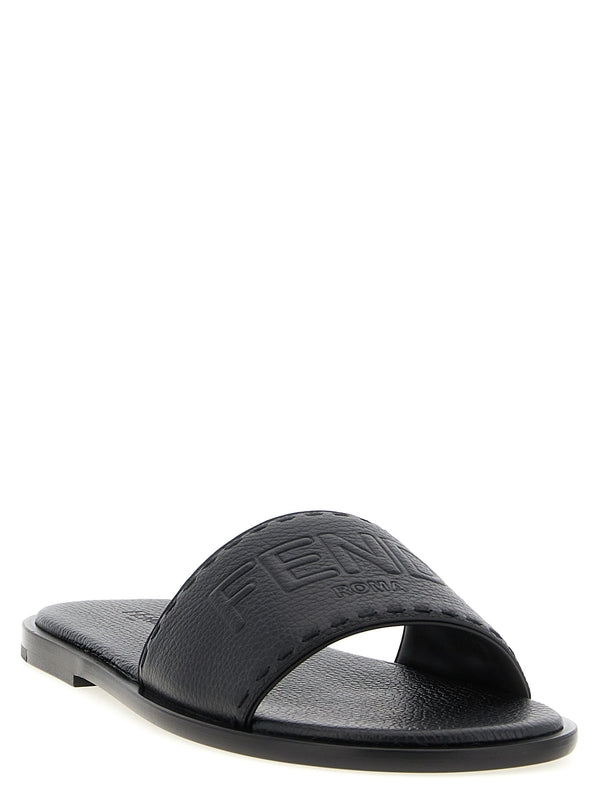 Fendi Black Slides