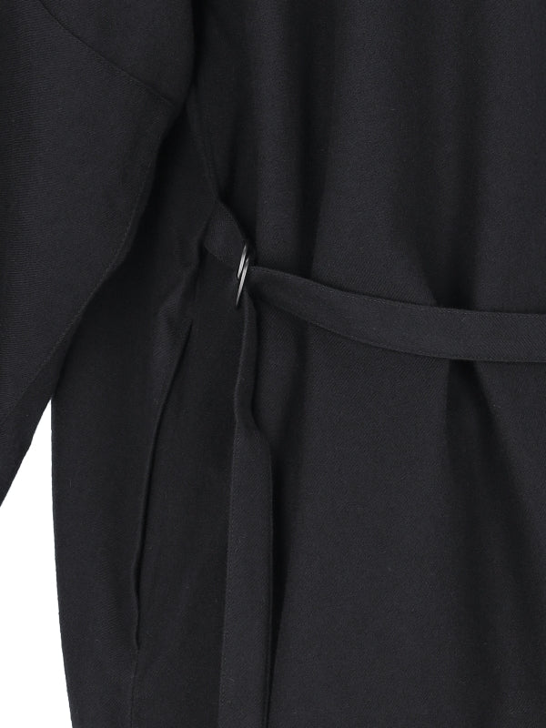 Drawstring Wool Hoodie Anorak Jacket