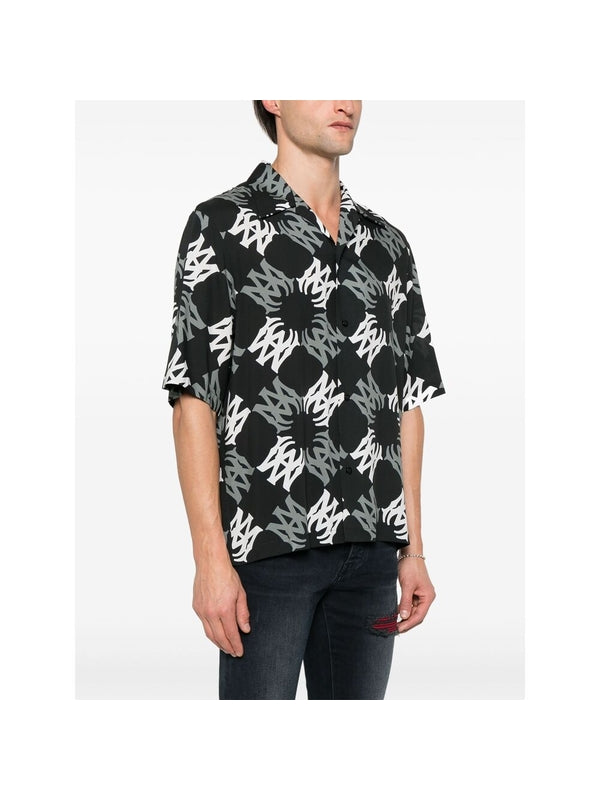 Allover Logo Pattern Short
  Sleeve Shirt