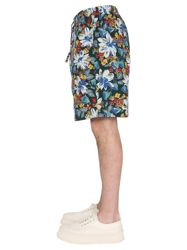 Flower Printing Cotton Shorts