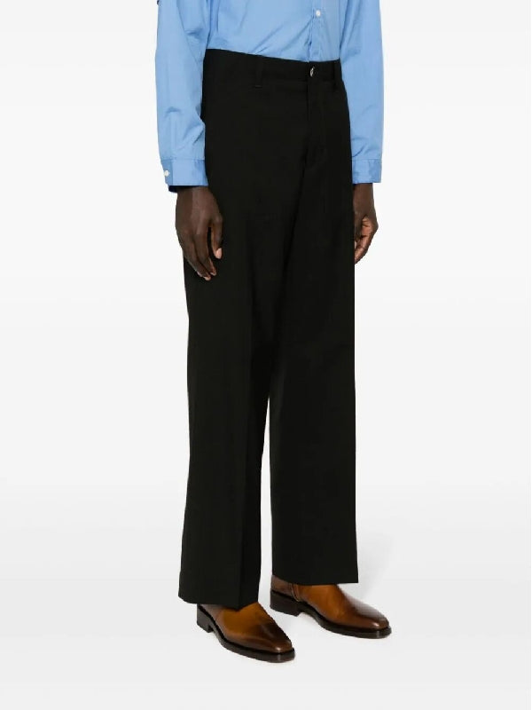 Straight Wool Banding Pants