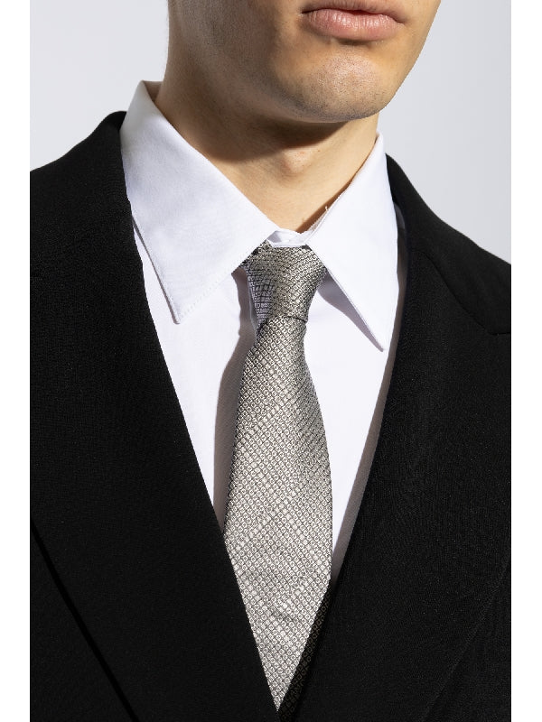 All-Over Gancini Logo Silk Tie