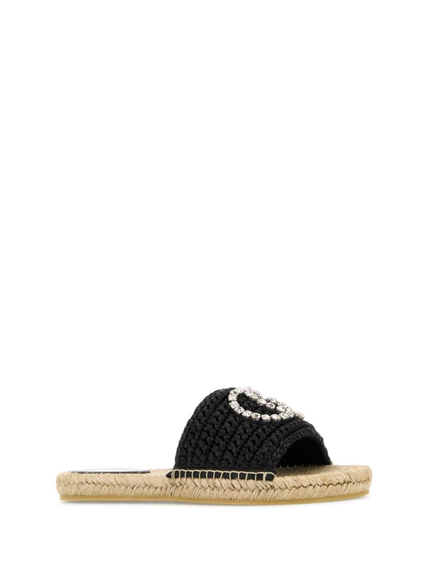 Gucci Black Espadrille Sandals