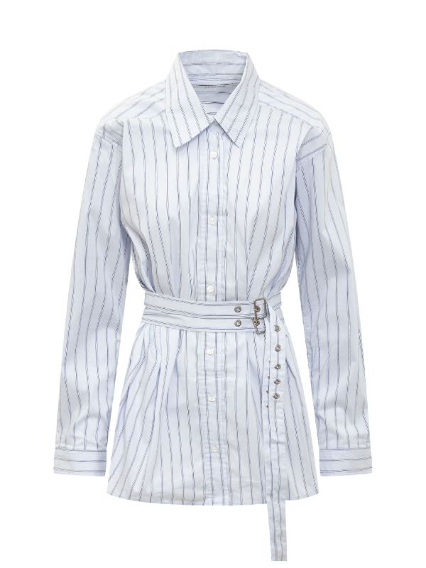 Stripe Belted Shirt Dress