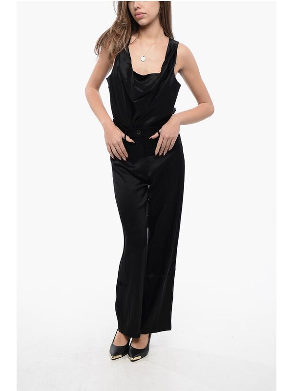 High-waist Satin Pants