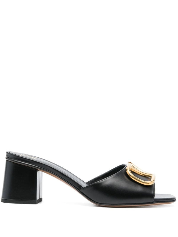 V Logo Calfskin Sandal Heels