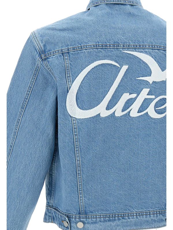 Back Logo Printed Cotton Trucker Jacket